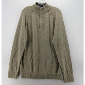 James Pringle Sweater XL Taupe 1/4 Zip Pullover Classic Raglan Sleeve